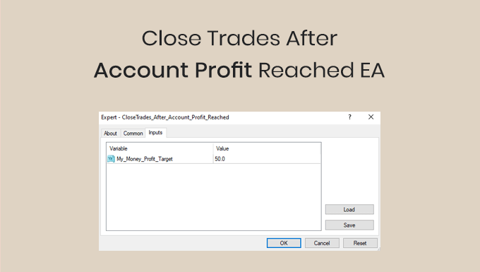 Close trades after account profit reached